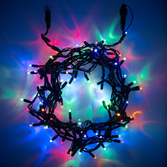 Core Connect 80m 800 Multi Coloured Connectable Fairy Lights Green Cable