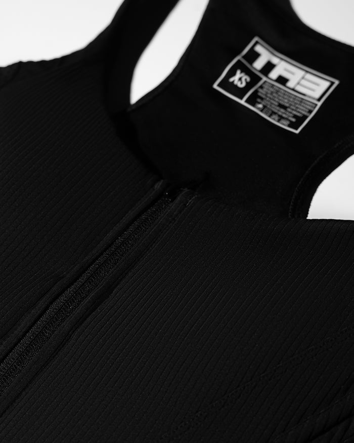 Flat lay of Corsety Scoop Neck Tank - Rib Black