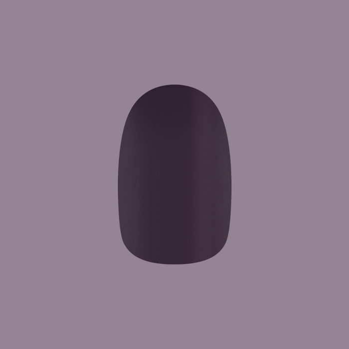 Single press-on nail in a dark plum shade with a smooth finish from Covet - Press-On | Short | Round collection