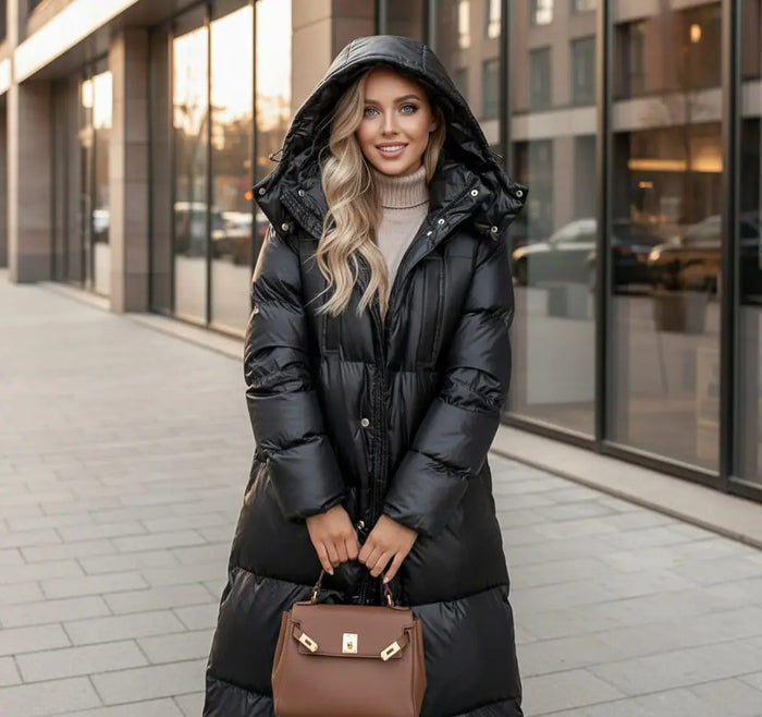 Cozy & Stylish Long Black Coat Dream World