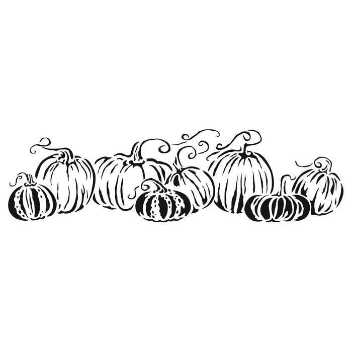 Crafter's Workshop - Rustic Sign Template 16.5"X6" - Pumpkins In A Row. Available at Embellish Away located in Bowmanville Ontario Canada.