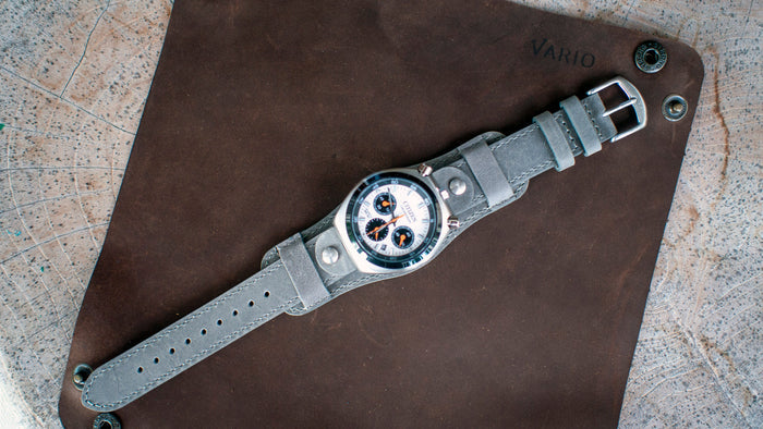 1918 crazy horse bund watch strap ash grey