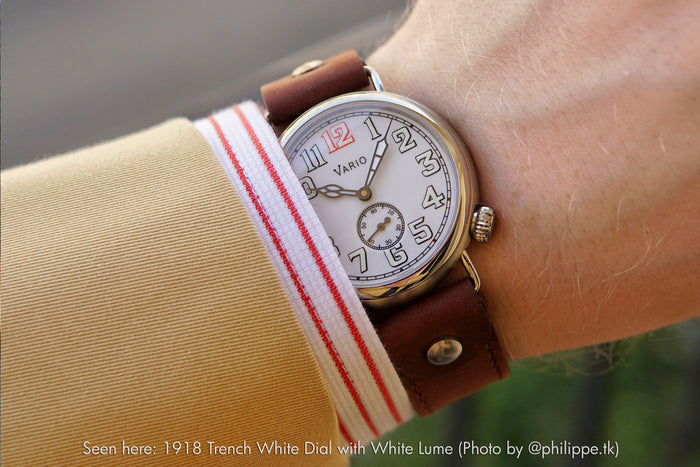 vario 1918 ww1 trench watch with crazy horse chicago screw bund strap