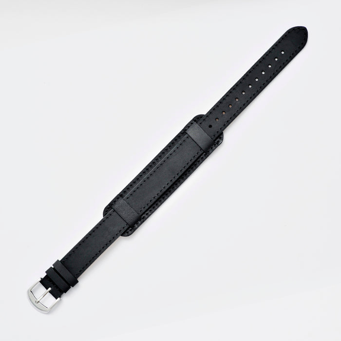 vario single pass coal black crazy horse leather with bund strap