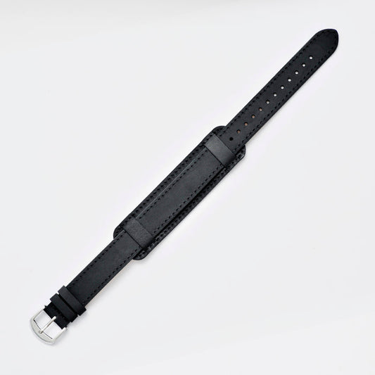vario single pass coal black crazy horse leather with bund strap