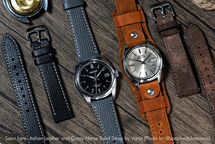 vario italian leather crazy horse seiko watch strap