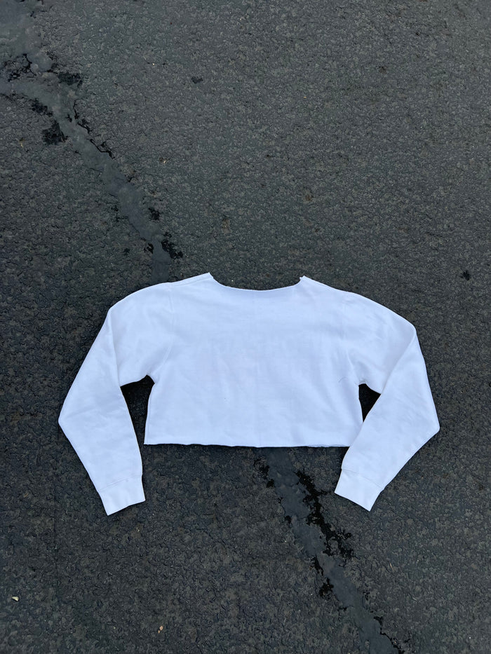 Cropped Gonzaga Hoodie off the shoulder pink & white XS