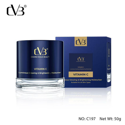 Charm Vogue Beauty Vitamin C moisturizer jar and packaging on a white background