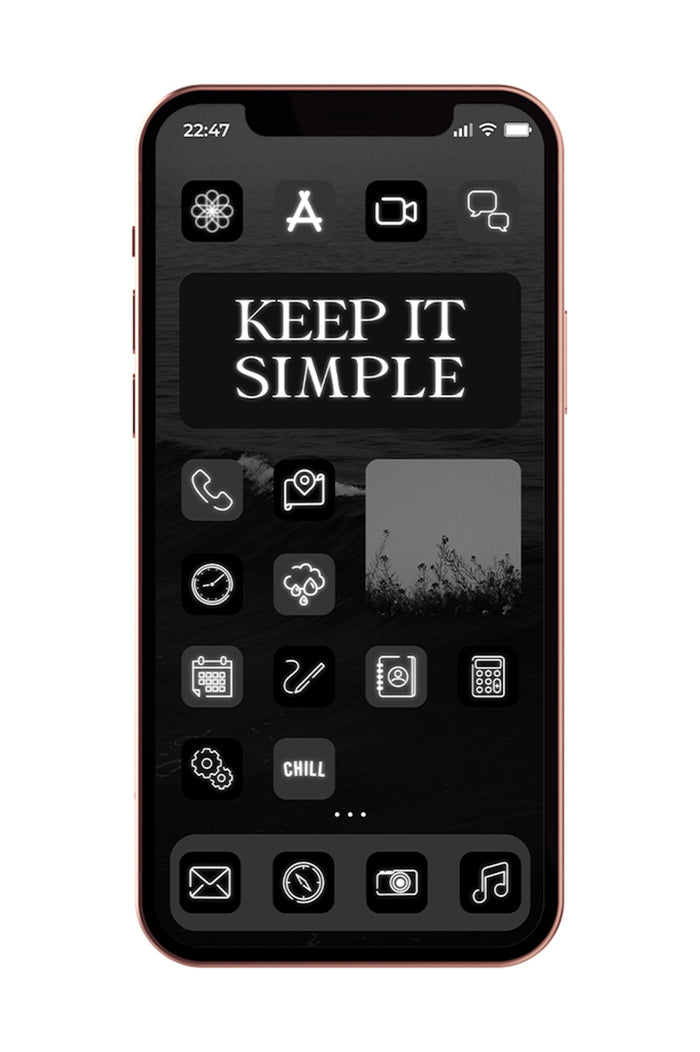 Black colored apps and backgrounds for iphone