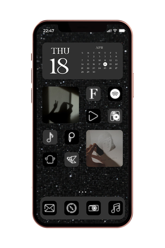 Black colored apps and backgrounds for iphone