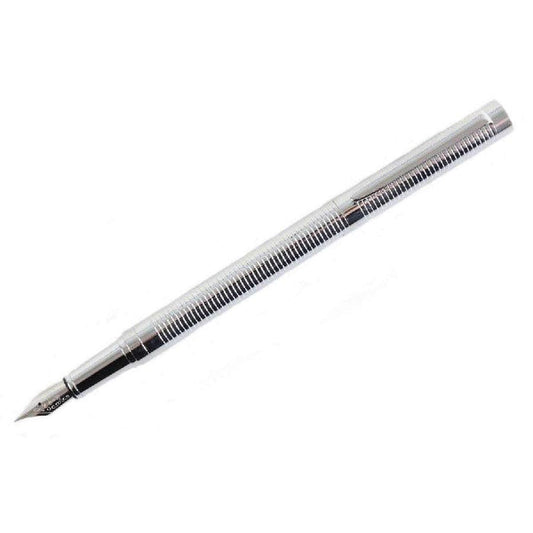 David Aster Chrome Ribbed Fountain PenIntroducing this men's ribbed fountain pen by David Aster, it is manufactured from base metal and rhodium plate in a silver colour. All the pens come complete in a DPensDavid AsterTheodore Men's JewelryDavid Aster Chrome Ribbed Fountain Pen