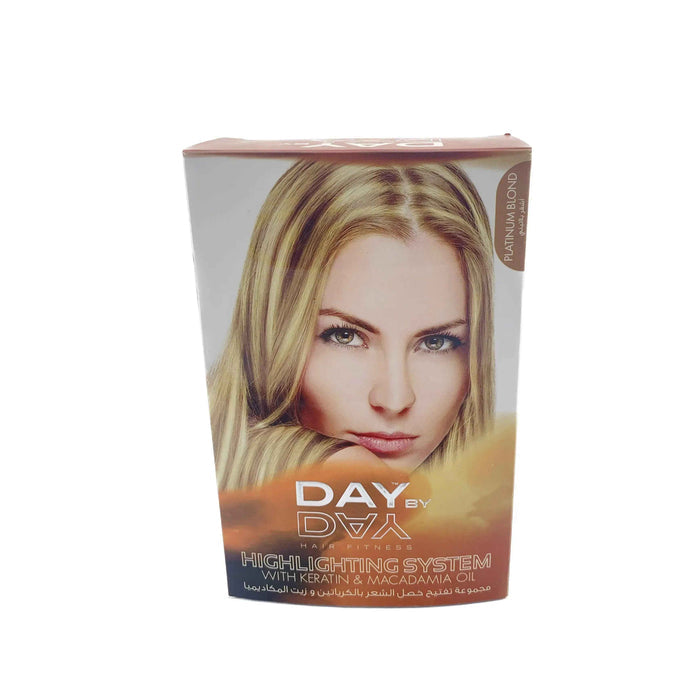 DAY BY DAY Hair Fitness Highlighting System With Keratin & Macadamia Oil Platinum Blond - DOKAN
