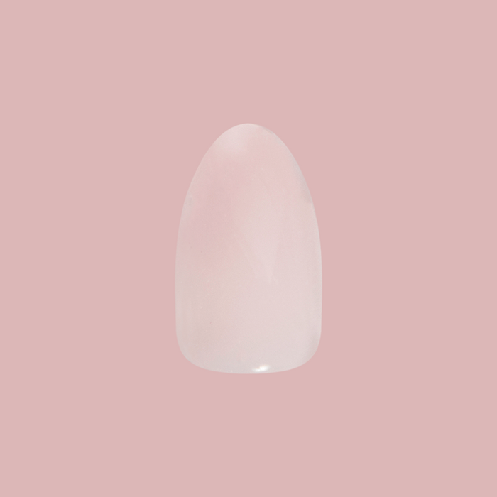 Single medium almond shaped false nail in milky sheer pink from Dream Job - Press-On | Medium | Almond collection