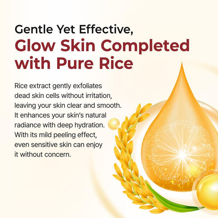 Dr.Melaxin Peel Shot Glow White and Black Rice Ampoule Duo, Soft Exfoliating Face and Body Scrub Dead Skin Cells, Blackheads Remover for All Skin Types