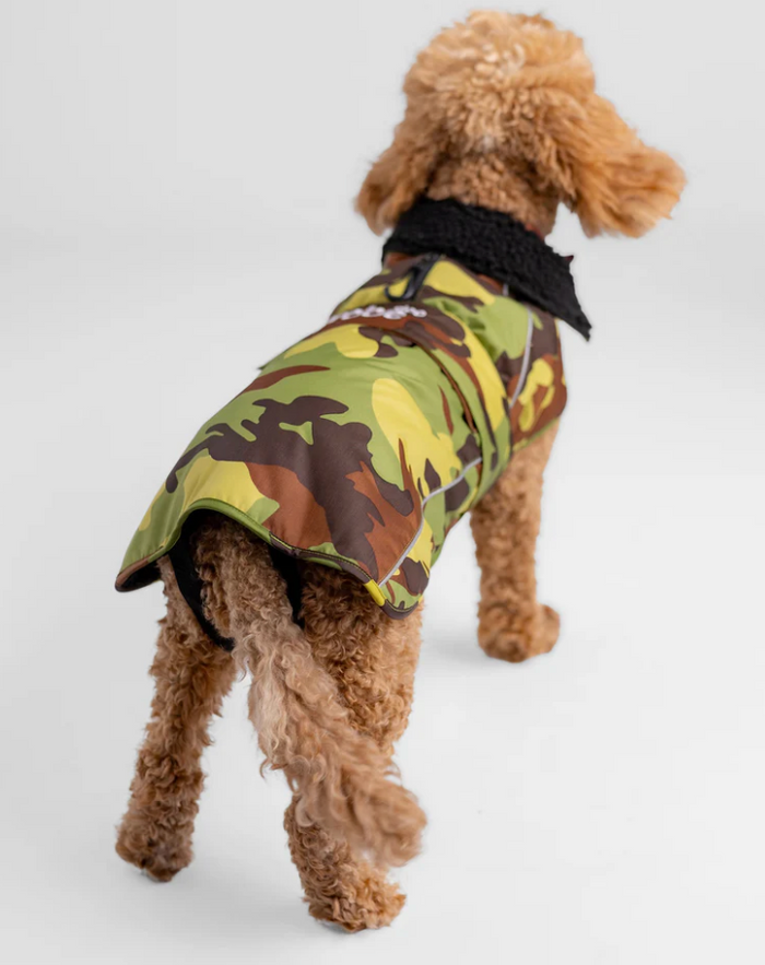 Dryrobe Green Camouflage Black Dog Coat