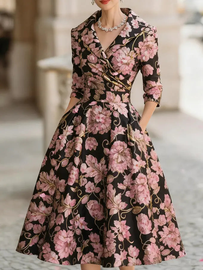 Elegant French-Style Cinched Dress