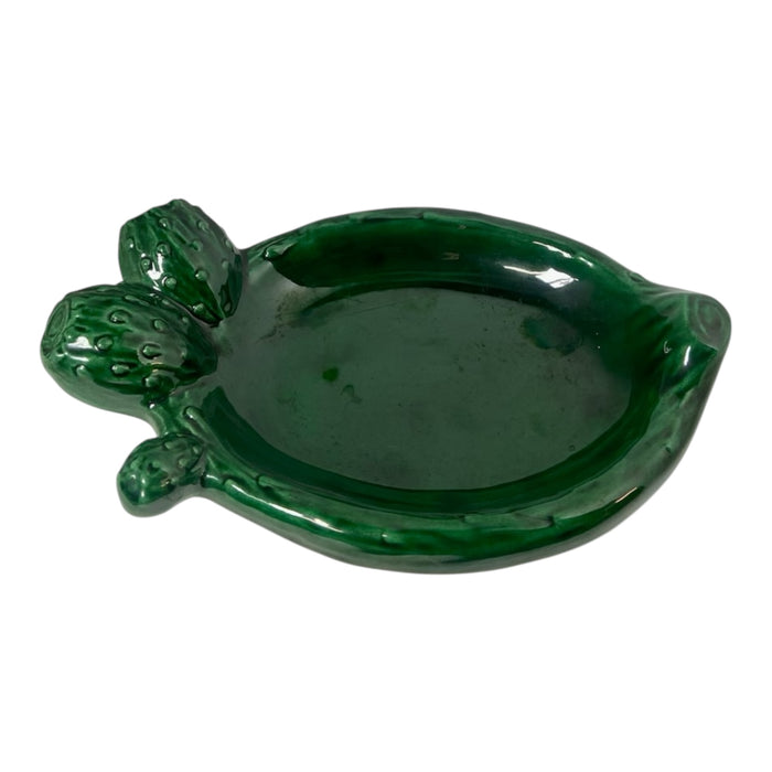 Empty pockets - Sicilian ceramic prickly pear shovel bowl, L 25 cm x 18 cm approx