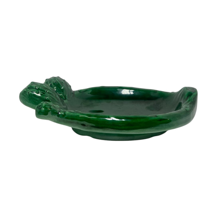 Empty pockets - Sicilian ceramic prickly pear shovel bowl, L 25 cm x 18 cm approx