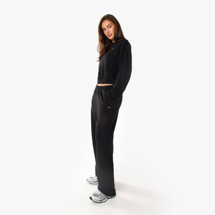 Essential Logo Open Hem Jogger | Black