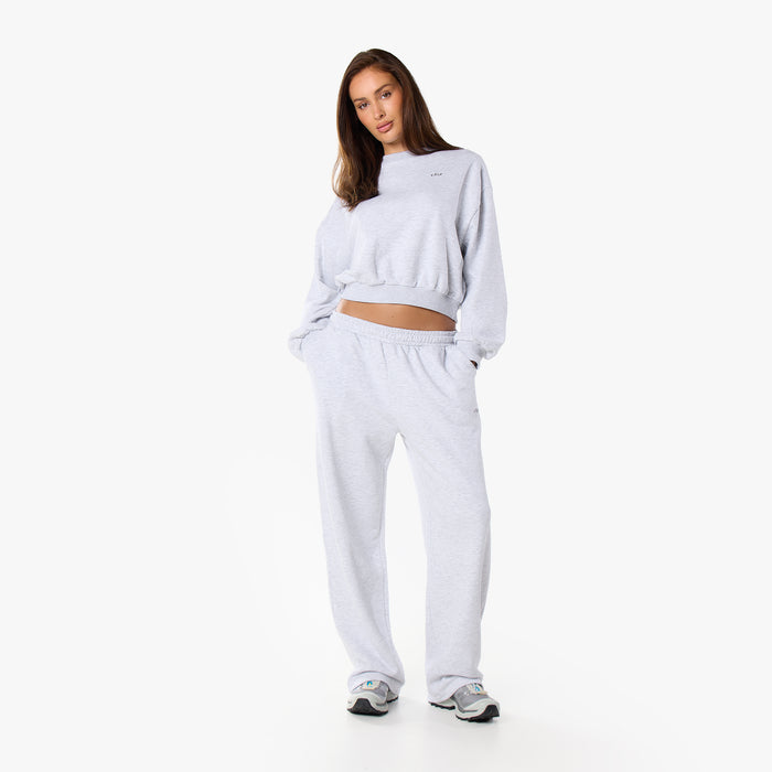 Essential Logo Open Hem Jogger | Grey Marl