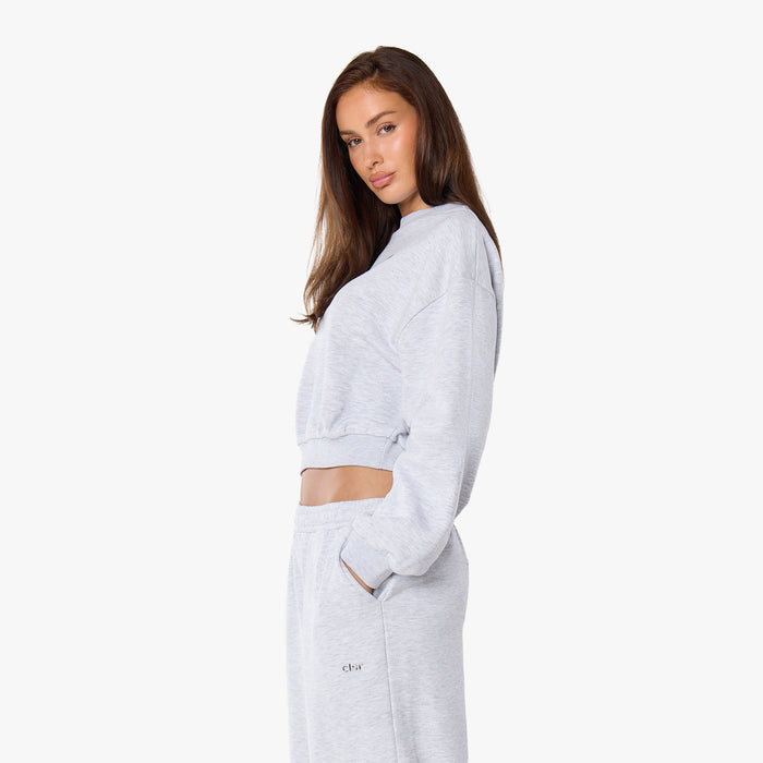 Essential Logo Open Hem Jogger | Grey Marl