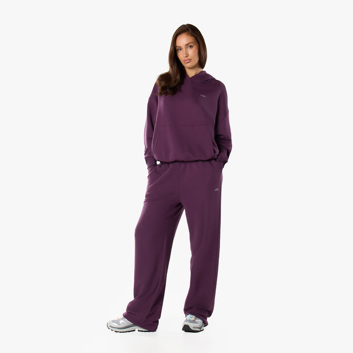 Essential Logo Open Hem Jogger | Plum