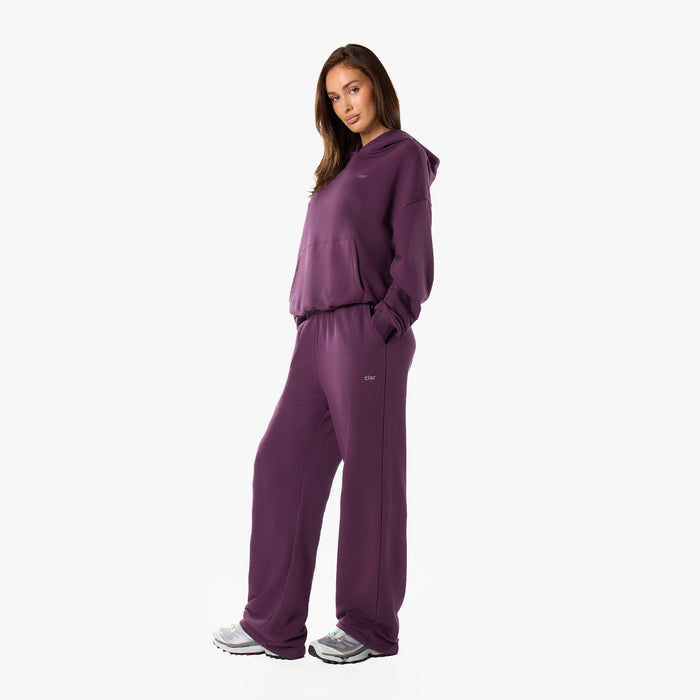 Essential Logo Open Hem Jogger | Plum