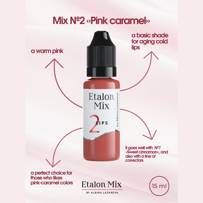 Etalon Mix №2 Pink Caramel Lips Pigment 15ml Supreme Permanent