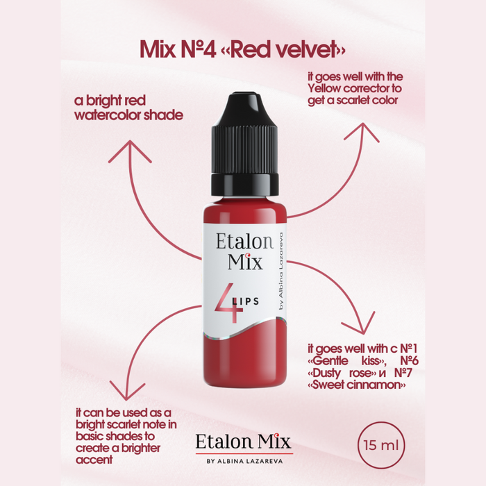 Etalon Mix №4 Red Velvet Lips Pigment 15ml Supreme Permanent