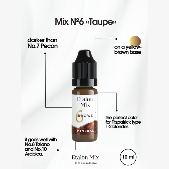 Etalon Mix №6 Taupe Inorganic Pigment 10ml Supreme Permanent