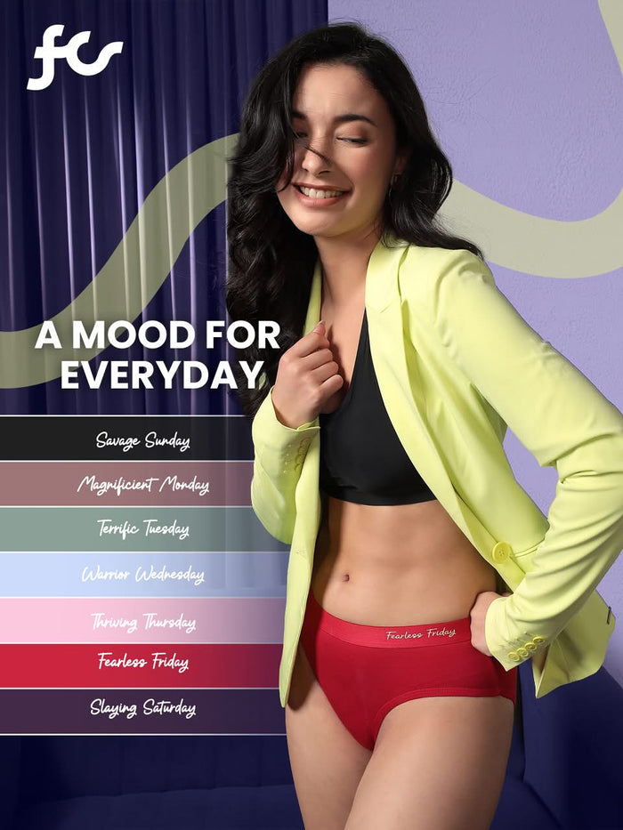 Everyday Expression | Women's Micro-Modal Hipster Panties | Pack of 7 | Free Pouch Worth ₹499