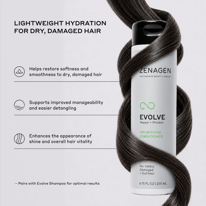 Repair and protect conditioner for damaged hair, lightweight hydration treatment that helps soften hair, reduce tangles, improve smoothness, and enhance healthy-looking shine.