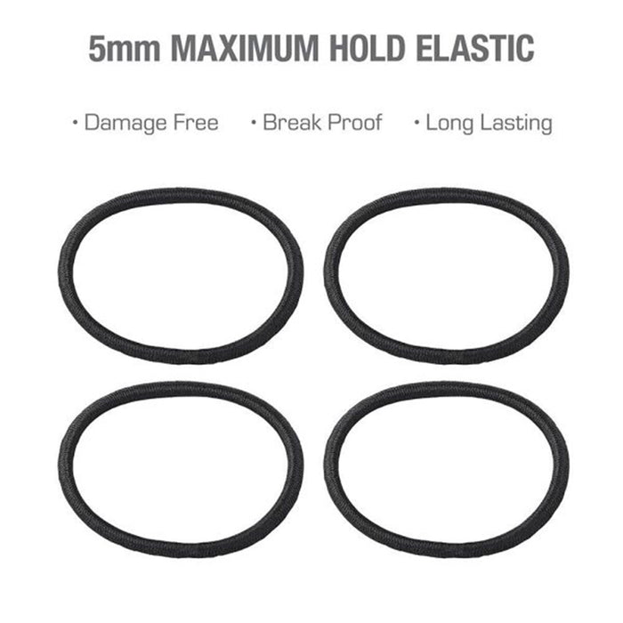 Flat Elastic Hair Band 5mm 16pcs [Black] #HEB05