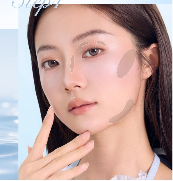 Flortte Glass Sea Series Double-Ended Highlighter and Contour Pen 0.98g+0.3g