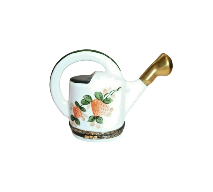 Watering Can With Strawberries Porcelain Limoges Limoges Box garden flowers French Trinket Box