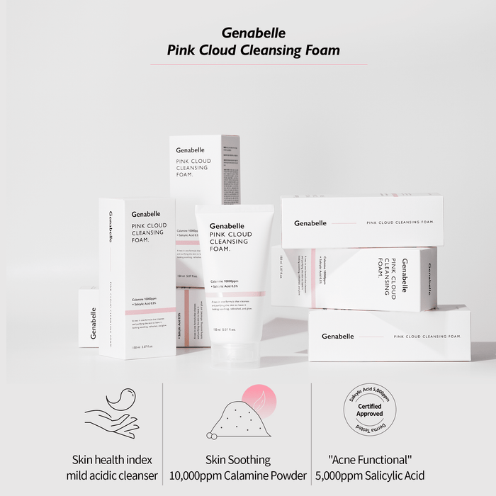 Genabelle Pink Cloud Cleansing Foam 150ml غسول جينابل بينك كلاود الرغوي - Princess Cosmetics Qatar