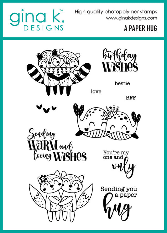 Gina K. Designs - Stamp & Die Set - A Paper Hug. At Embellish Away in Bowmanville Ontario Canada.