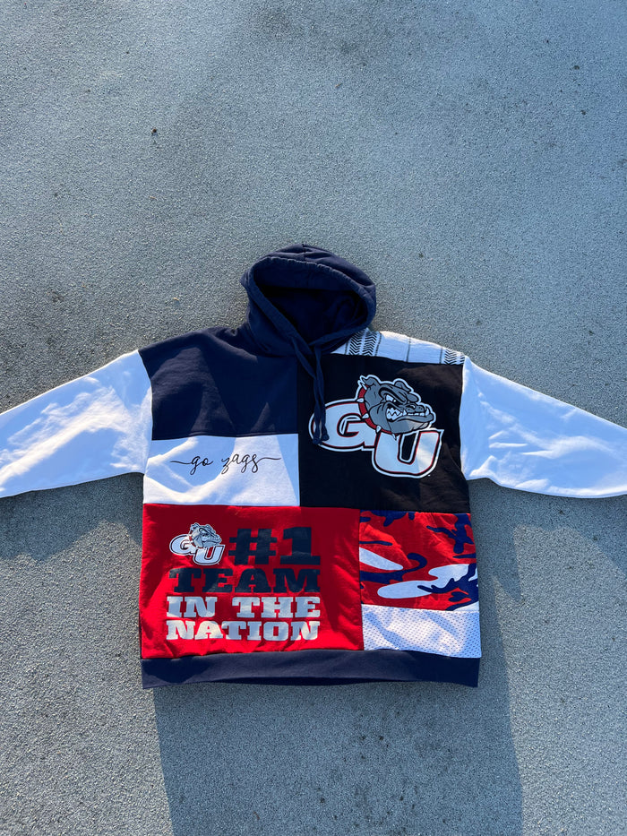 Gonzaga Patchwork Reworked Sweatshirt