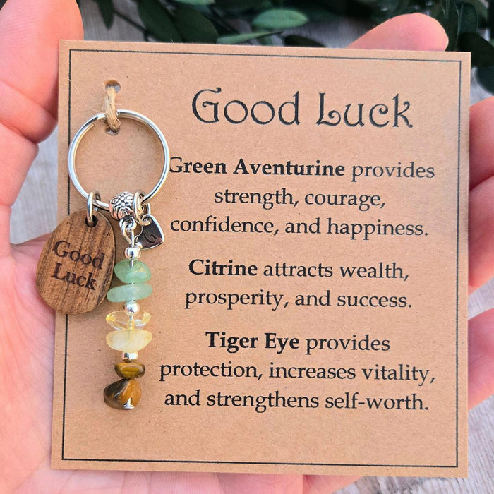Good Luck Crystal Keyring For Luck Personalized Initial Crystal Keepsake Gift