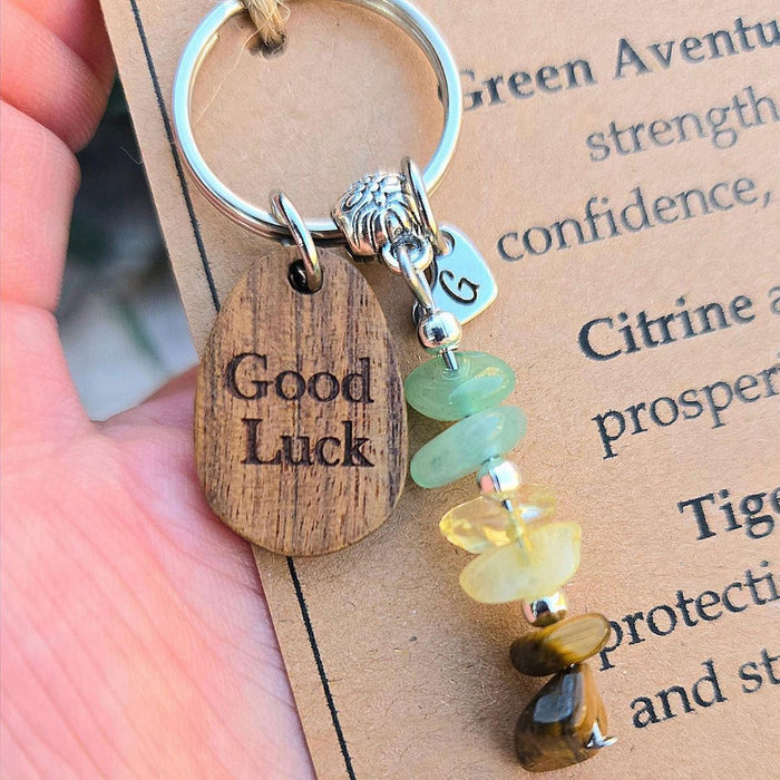 Good Luck Crystal Keyring For Luck Personalized Initial Crystal Keepsake Gift