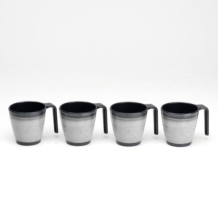 Granite Grey Melamine Stacking Mugs Per/4