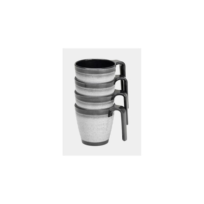 Granite Grey Melamine Stacking Mugs Per/4