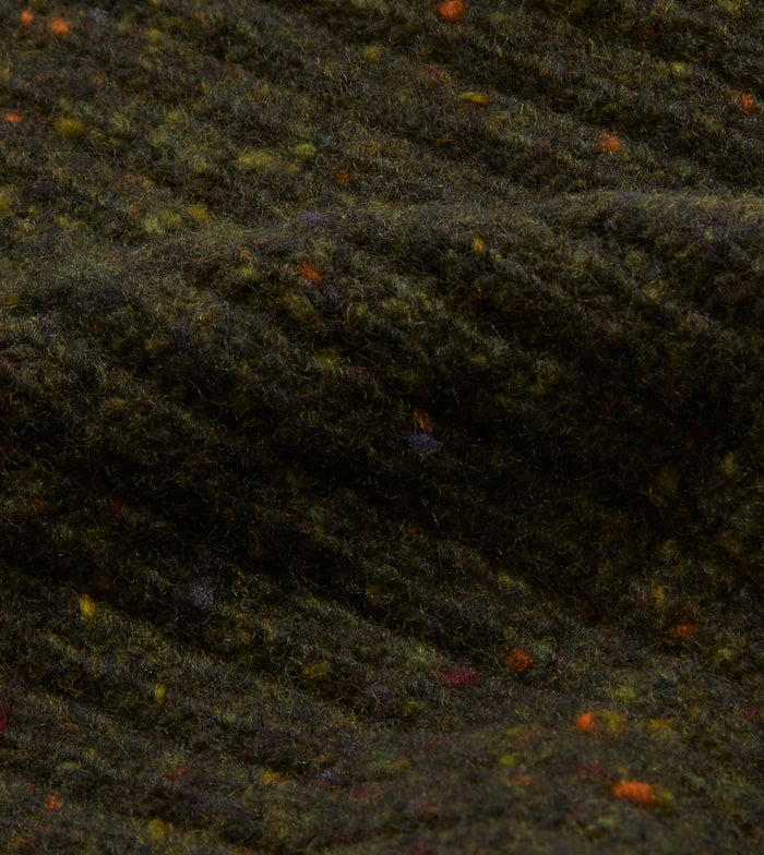 Green Ribbed Merino Donegal Knit Cap