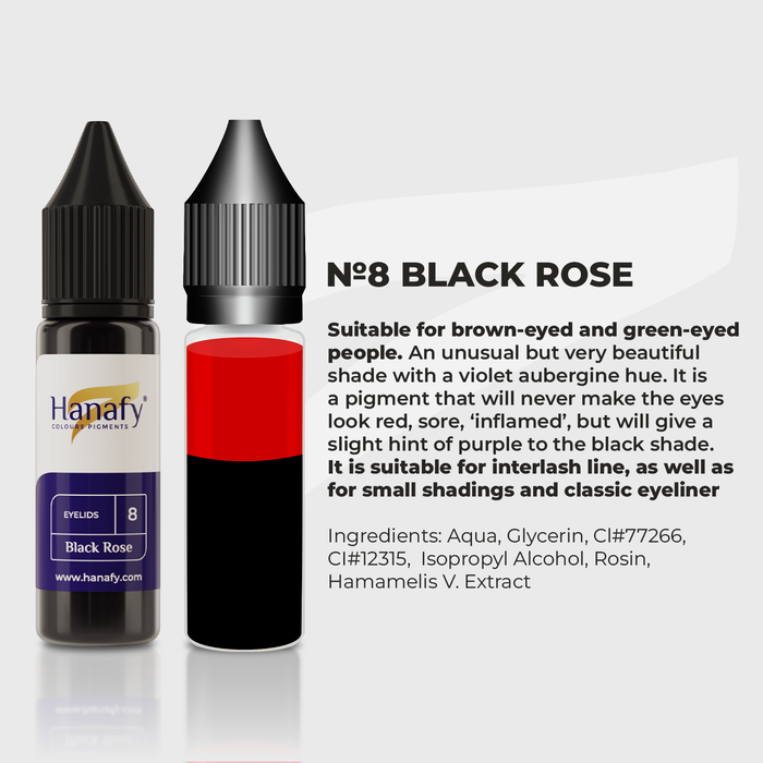 Hanafy №8 Black Rose Eyelids Hybrid Pigment 15 ml Supreme Permanent