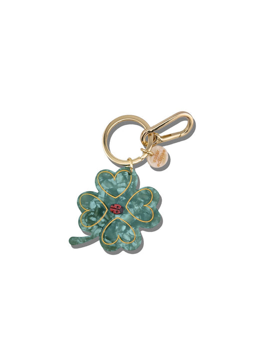 Hand-painted Clover Bag Charm + Keychain | Eco-Friendly