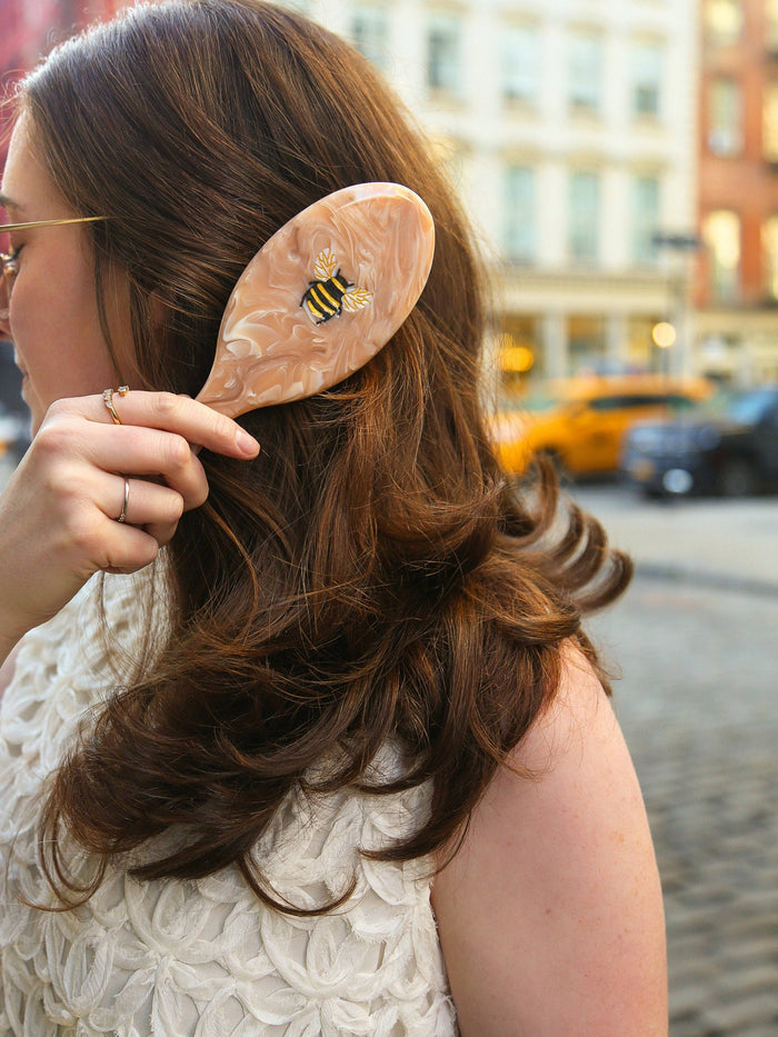 Hand-Painted Honey Bee Amazing Hair Day Brush | Eco-Friendly