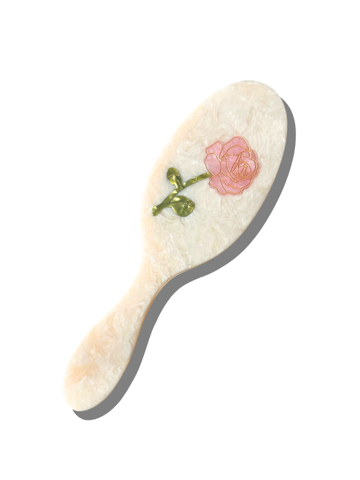 Hand-painted Spring Rose Amazing Hair Day Brush | Eco-Friendly