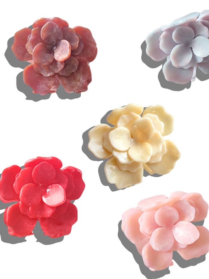 Handmade Origami Gardenia Flower Claw Hair Clip: Lavender