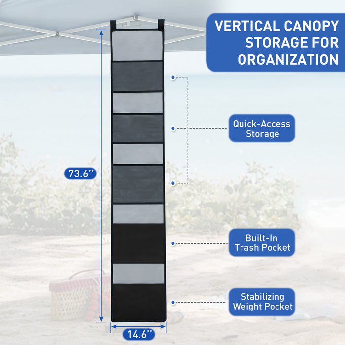 Hanging Storage Organizer for Canopy or Camping, Black