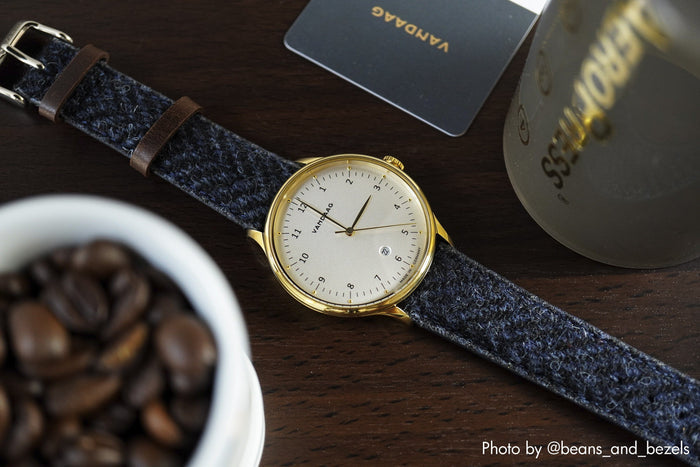 Harris Tweed® Herringbone Ocean Ripple Watch Strap